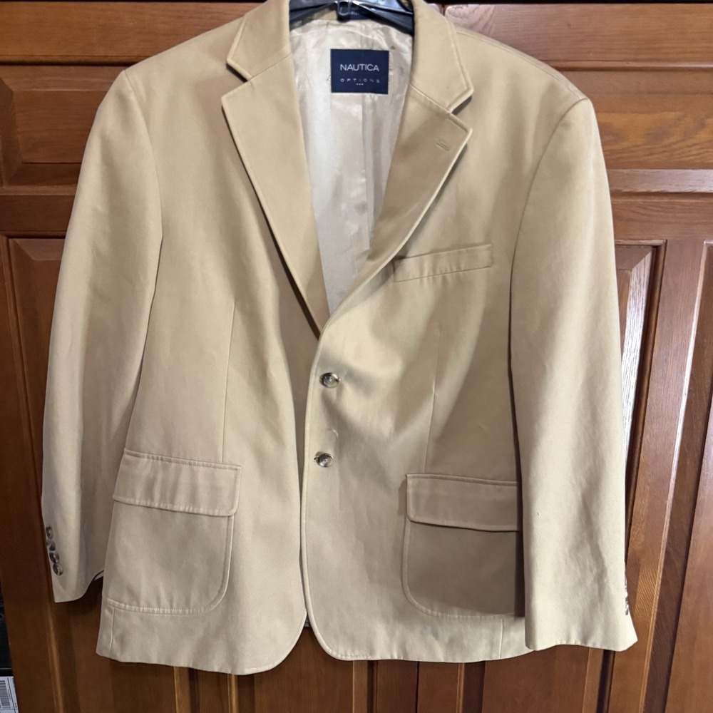 NAUTICA Sport Coat Blazer MENS 42S Cotton Tan